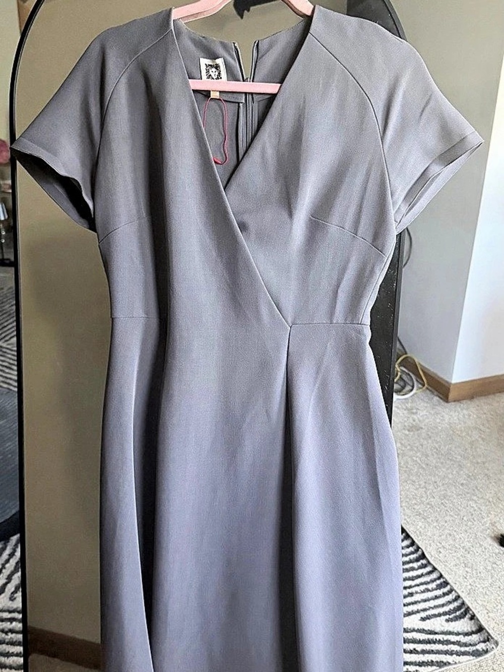 Anne Klein Gray Mini Dress Size 4 Like New